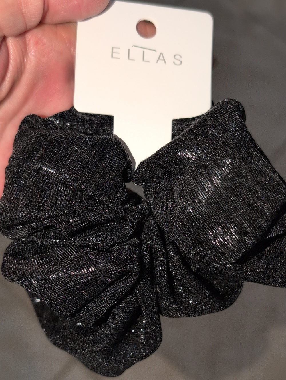 Ella Black Sparkle Scrunchie Set